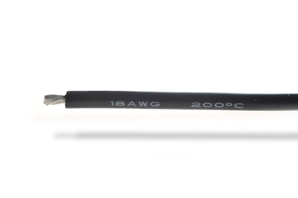 Superflex silicone kabel 18AWG, Zwart, 1 meter afbeelding