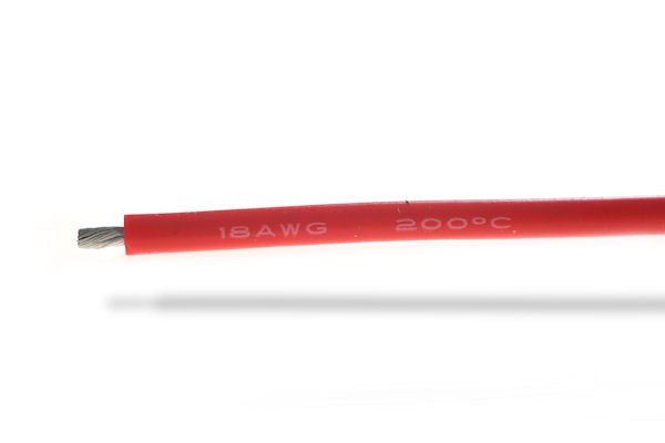 Superflex silicone kabel 18AWG, Rood, 1 meter afbeelding