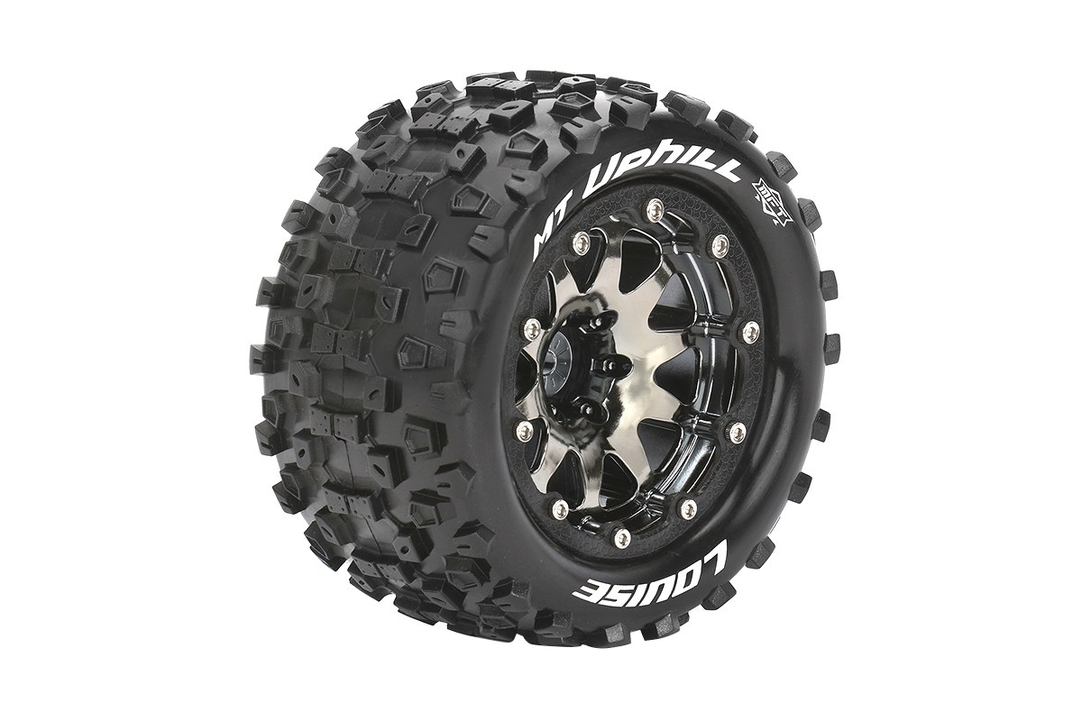 Louise MT-Uphill - MFT 1/10 banden op 2.8" bead-lock velgen black/chrome - 0 Offset - Hex 12mm afbeelding