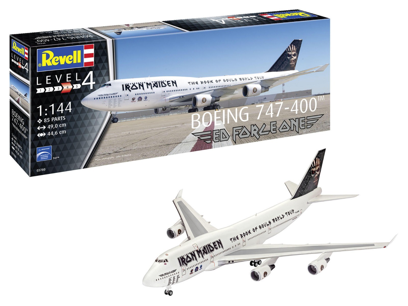 1:144 Revell 03780 Boeing 747-400 Ed Force One - Iron Maiden - Vliegtuig Plastic Modelbouwpakket