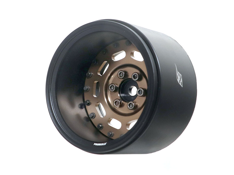 Boom Racing Probuild 2.2" Extra Wide MAG10 Adjustable offset aluminium beadlock wheels (2) - Matt Black/Bronze
