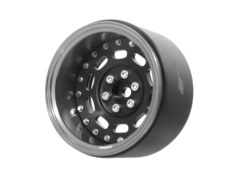 Boom Racing Probuild 2.2" Extra Wide MAG10 Adjustable offset aluminium beadlock wheels (2) - Gun Metal/Matte Black