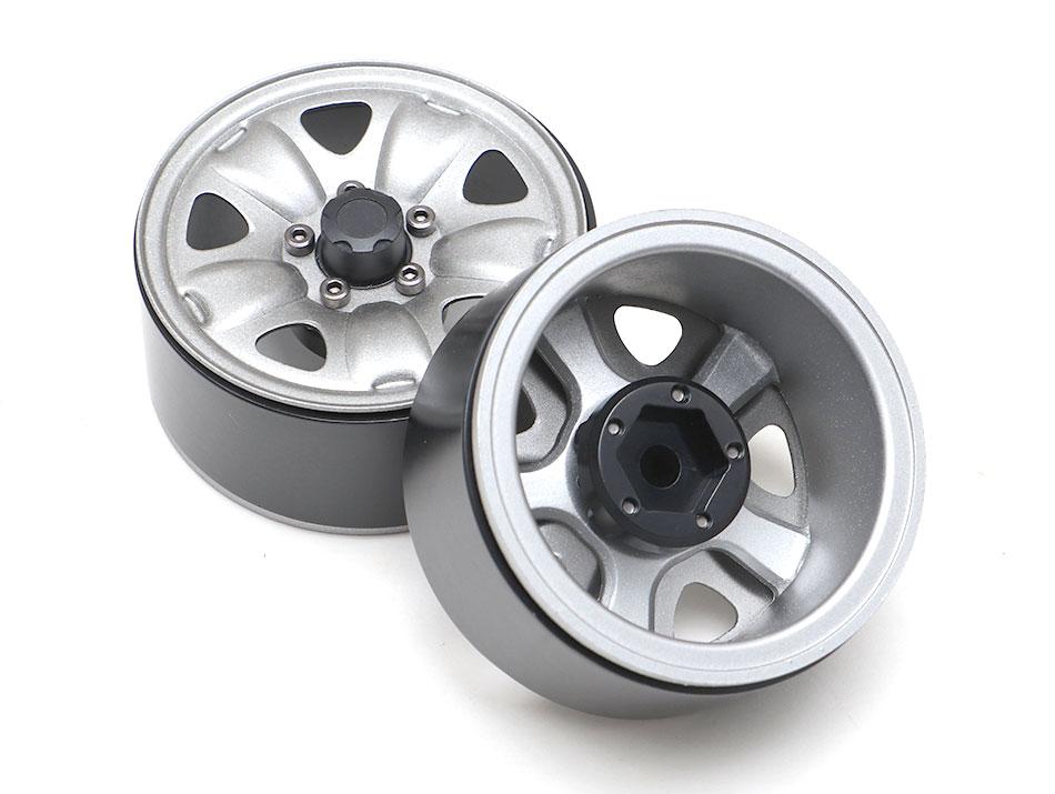 Boom Racing 1.9 S100 Steelie Reversible Beadlock Wheels w/XT504 Hub, Gun Metal