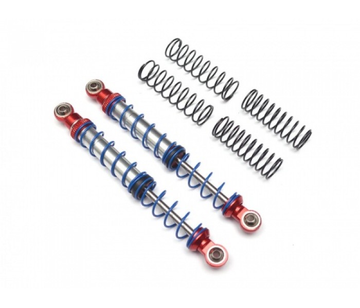 Aluminium Double Spring Shocks 100mm, Rood voor Crawlers