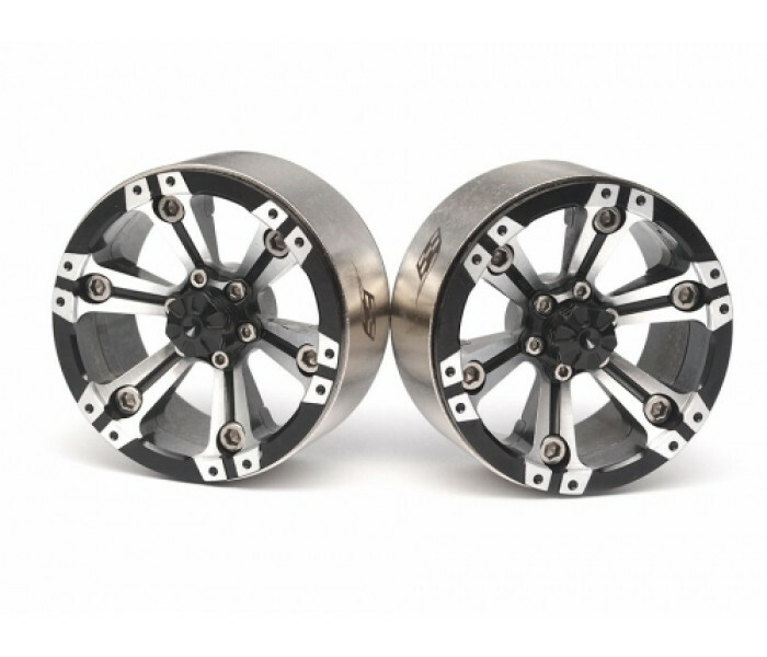 Boom Racing Chroma 1.9 High Mass Beadlock Aluminum Wheels Spoke-6 Black