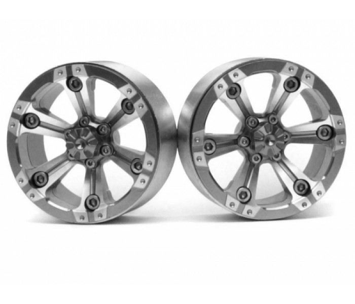 Boom Racing Chroma 1.9 High Mass Beadlock Aluminum Wheels Spoke-6 Gun Metal