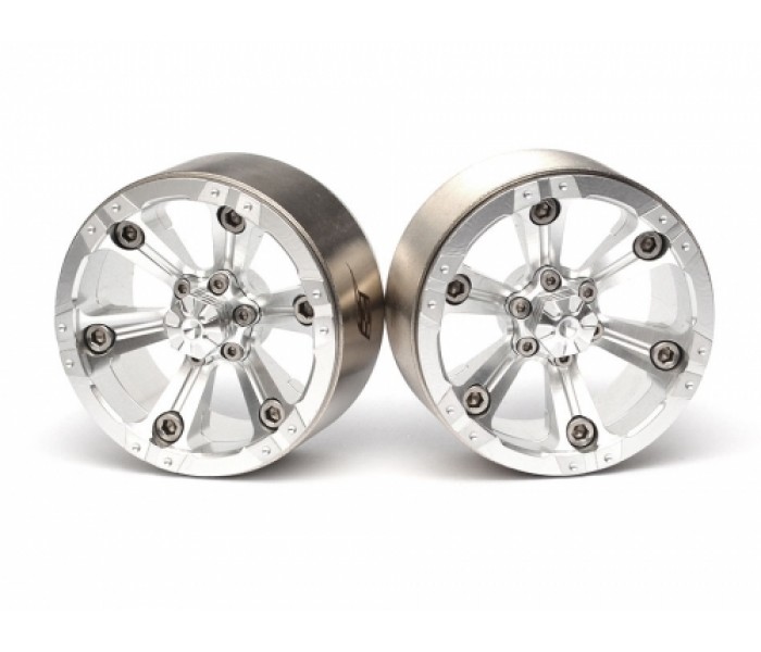 Boom Racing Chroma 1.9 High Mass Beadlock Aluminum Wheels Spoke-6 Silver