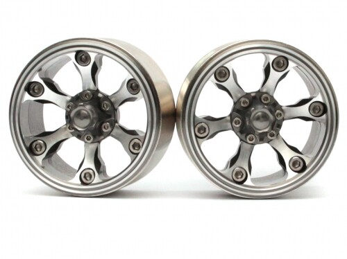 Boom Racing Chroma 1.9 High Mass Beadlock Aluminum Wheels Spoke-6 Gun Metal