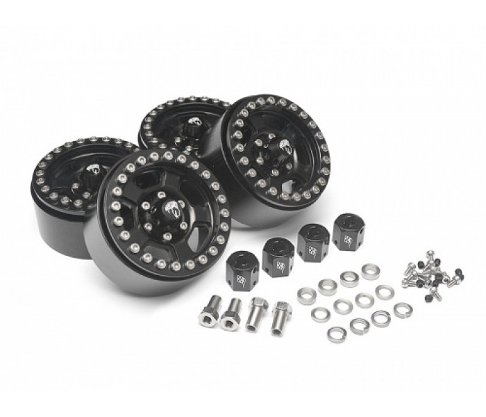 Boom Racing Golem KRAIT 1.9 Black, Aluminum Beadlock Wheels w/ 8mm Wideners (4)