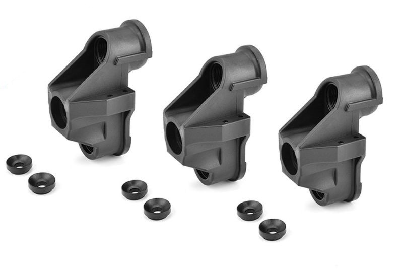Team Corally - HD Steering Block - Wide - Pillow Ball Cup (6) - Front - Composite - Set of 3 pcs