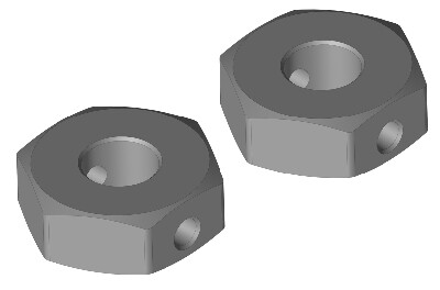 Team Corally Wheel Hex Adapter - Rear - Aluminium - 2pcs (C-00250-078) afbeelding
