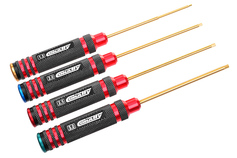 Team Corally Pro Hex Tool Set - Ti-Ni Coated - 1.5 / 2.0 / 2.5 / 3.0 mm - 4 pcs afbeelding