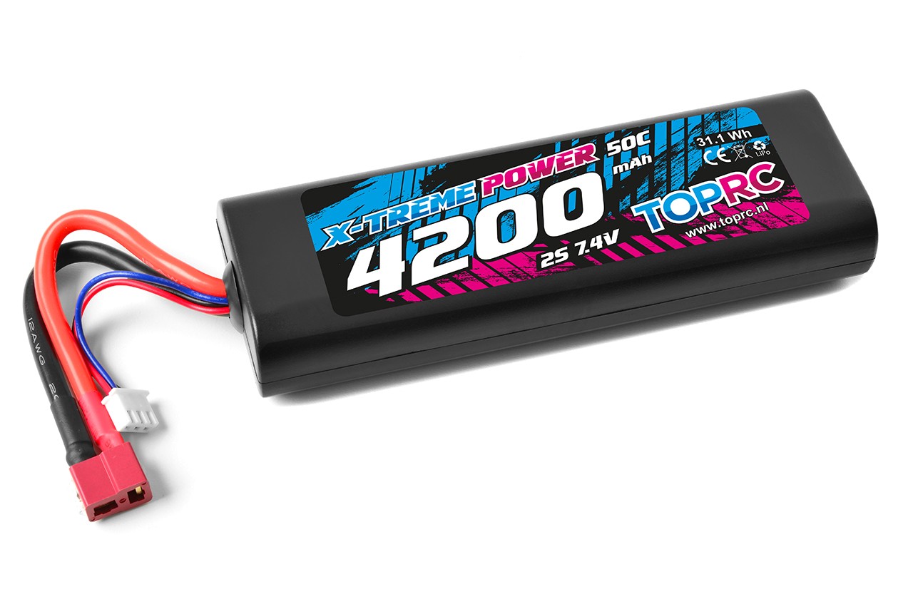 TRC Car Lipo 50c 7,4 volt 4200mah met Deans stekker afbeelding