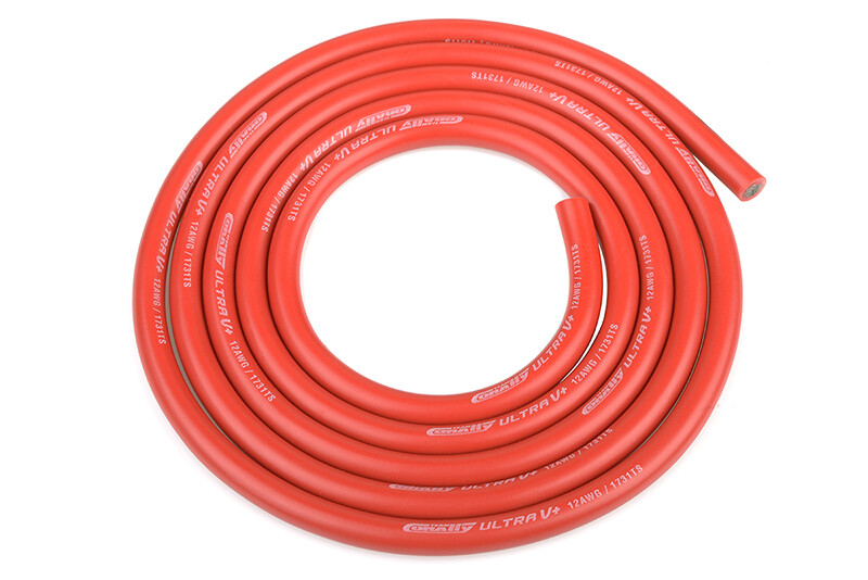 Team Corally Ultra V+ silicone kabel 12AWG, Rood, 1 meter afbeelding