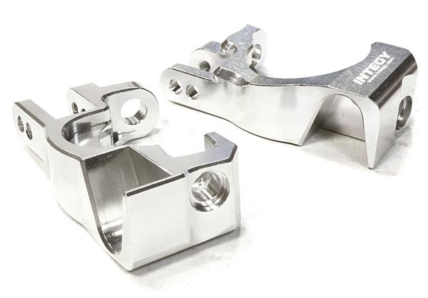 Integy Billet Machined Caster Blocks, Silver - Traxxas Rustler 4X4, Slash 4x4 afbeelding