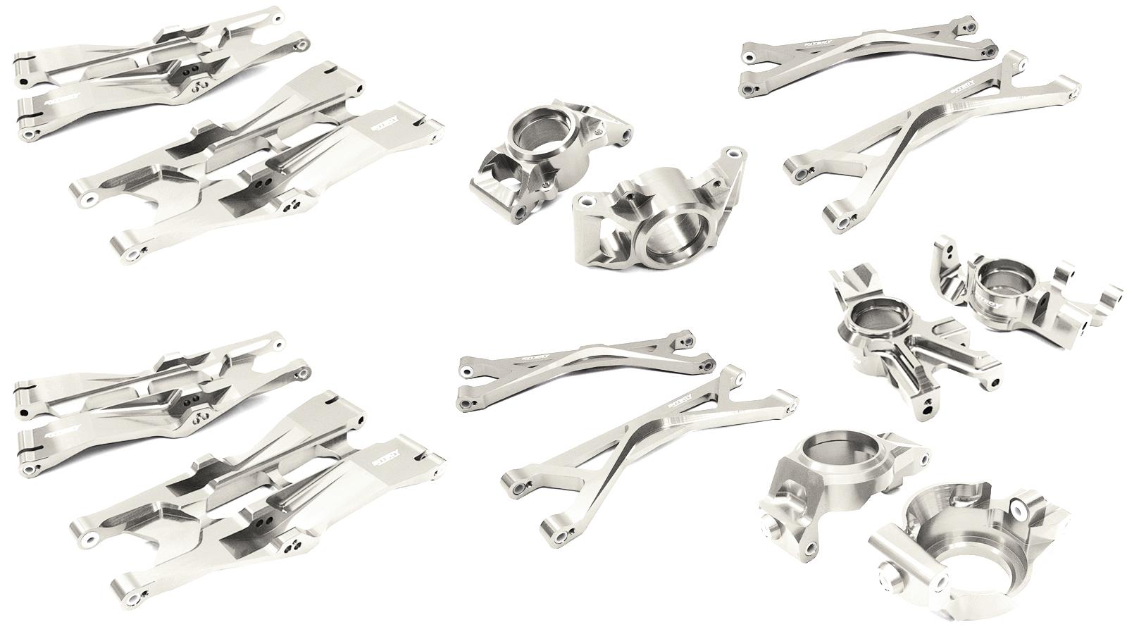 Integy Billet Machined Suspension Conversion Kit Silver - X-Maxx afbeelding