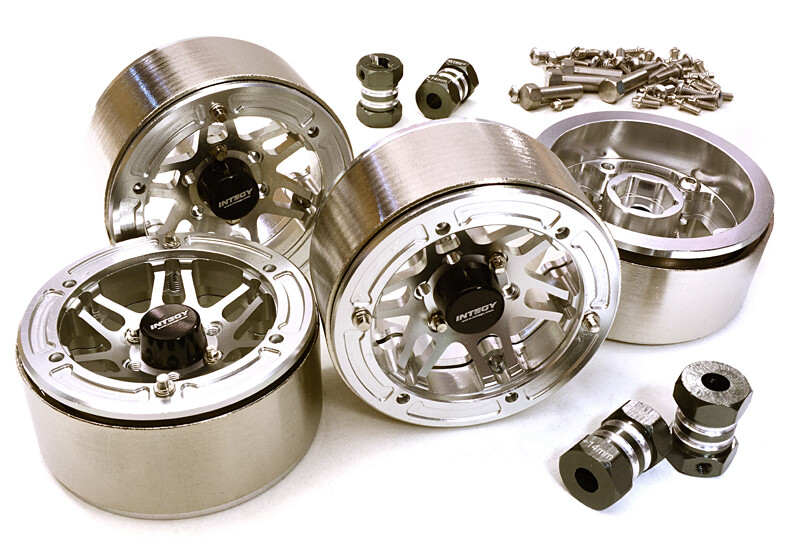 Machined High Mass 1.9 Wheel (4) w/14mm Offset Hubs (4pcs) - Zilver afbeelding