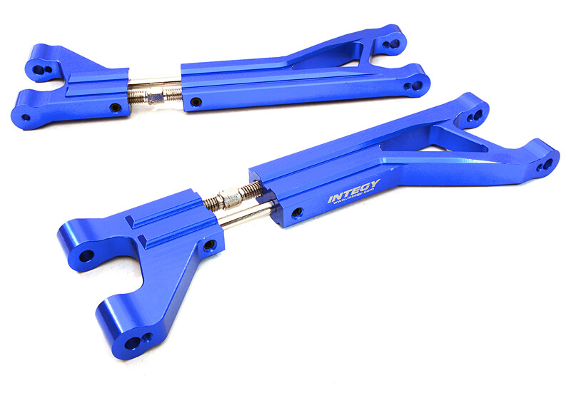 Integy Billet Machined Adjustable Upper Suspension Arms (2), Blue - Traxxas X-Maxx afbeelding