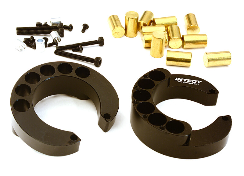Integy Portal Axle Counterweight Add-On (2) for Traxxas TRX4 Scale & Trail Crawler, Black afbeelding