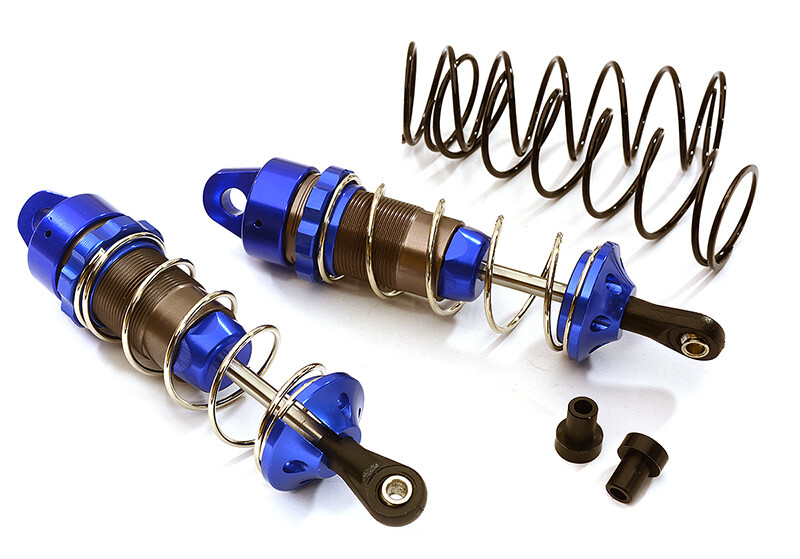 Integy Billet Machined 90mm big bore schokdempers - Voor - Blauw - Stampede - Rustler - Slash afbeelding