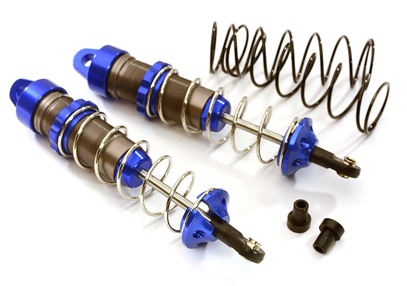 Integy Billet Machined 105mm big bore schokdempers - Achter - Blauw - Stampede - Rustler - Slash