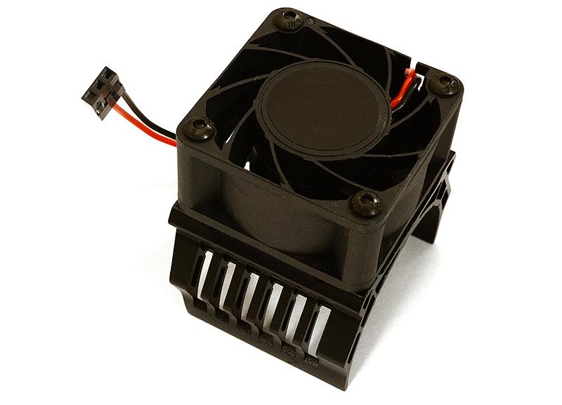 Integy 42mm Motor Heatsink+40x40mm Cooling Fan 17k rpm - 1/8 Traxxas & Arrma
