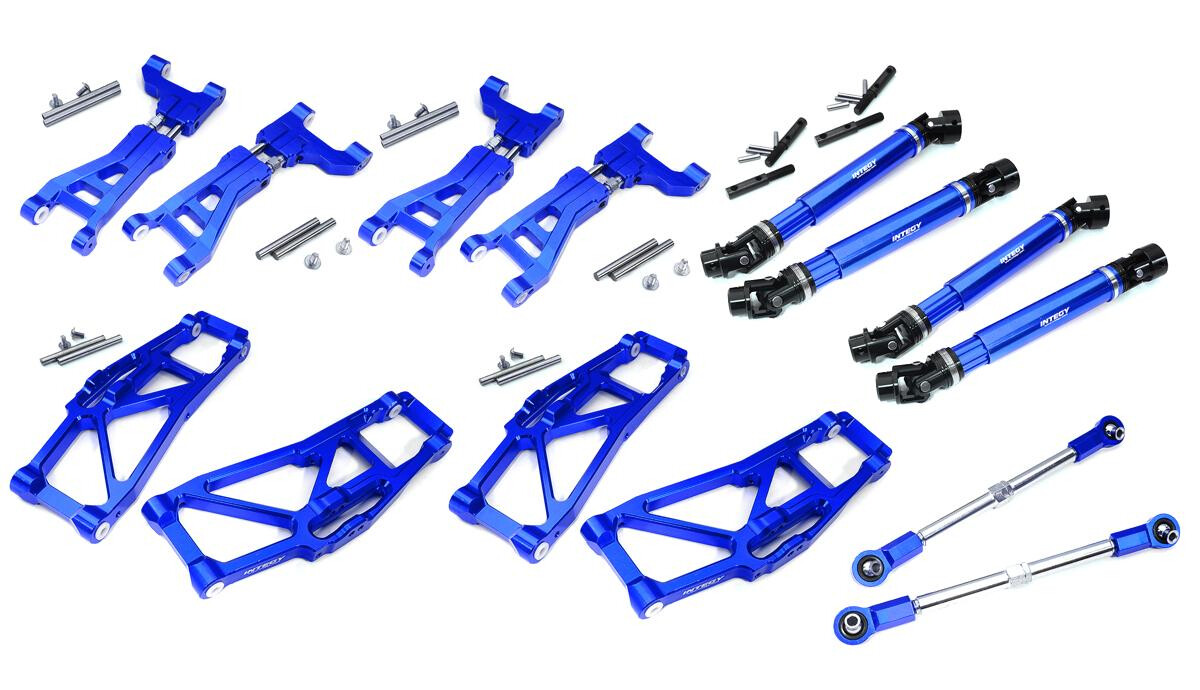Integy Billet Machined Suspension Conversion, Blue - Traxxas Maxx V2/Wide Maxx afbeelding