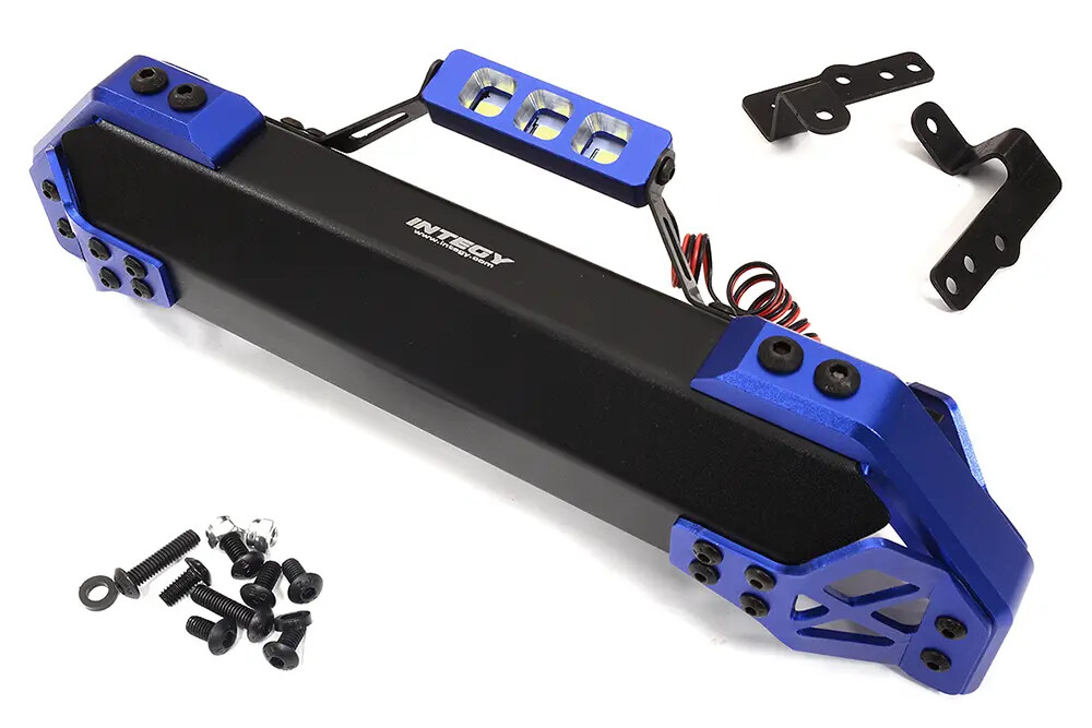 Integy Realistic Metal Front Bumper Kit w/ LED for Traxxas X-Maxx 4X4 - Blue afbeelding