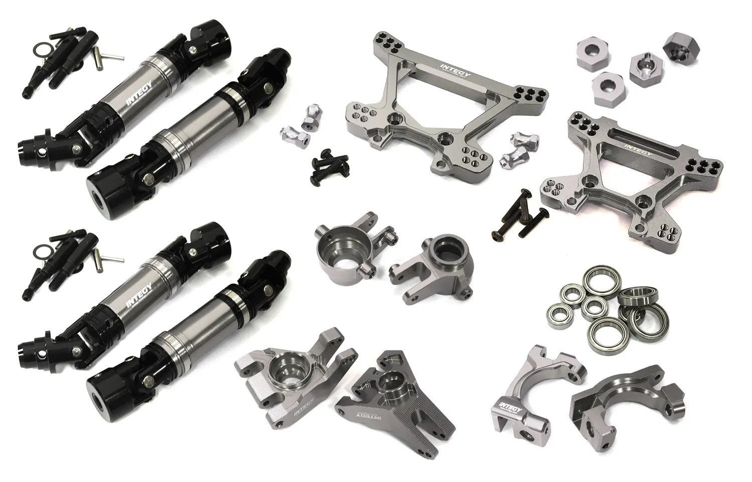 Integy VXHD Billet Machined Conversion Kit, Grijs - Traxxas Rustler 4x4, Traxxas Hoss 4x4