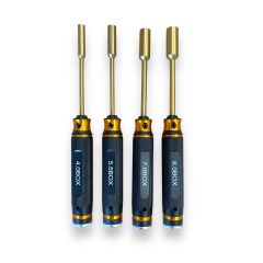 TopRC - Pro Nut Tool Set - Ti-Ni Coated - 4.0 / 5.5 / 7.0 / 8.0 Mm in opbergdoos