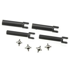 Half shafts, heavy duty (external splined (2)/ internal splined (2))/ metal u-joints (4)