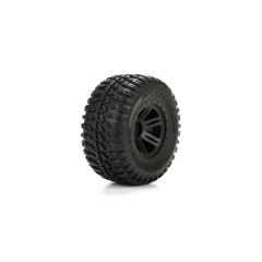 1/10 AMP MT/DB Front/Rear Tire, Black Wheel, Premounted (2) (ECX43012)