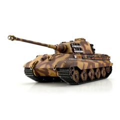 Torro Pro-Edition RC Tank 1/16 Königstiger camo 1944 Eastern Front BB + Rook in luxe houten krat