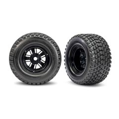 Traxxas - Black Rear Funco Wheels & Gravix Tires (2) (TRX-10947)