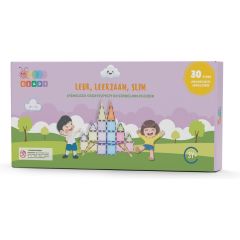 Gladi Magnetisch Speelgoed - Pastel - Magnetic Tiles - 30 stuks