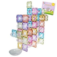 Gladi Magnetisch Speelgoed - 60-Delige knikkerbaan Pastel - Magnectic Tiles