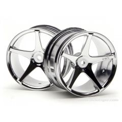 HPI - Super star wheel 57x35mm (2.2") chrome(super nitro) (3032)