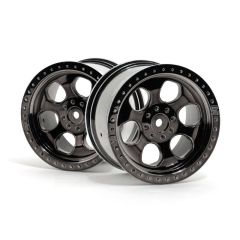 6 spoke wheel black chrome (83x56mm/2pcs)