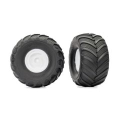 Traxxas - Tires & wheels, assembled, glued (white wheels), Terra Groove, (TRX-3663-WHT)