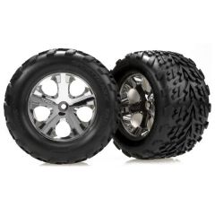 Tires & wheels, assembled, glued (2.8") (all-star chrome wheels, talon tires, foam inserts) (stampede rear) (2)