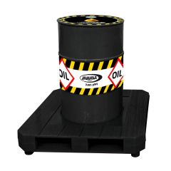Jamara - pallet met olie vat