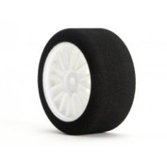 Pro foam tyre 30mm rear a (30) with racing mesh wheel white (1 pair)