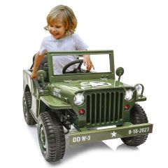 Jamara Ride-on Jeep Willys MB Army groen 12V