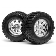 Mounted super mudders tire 165x88mm on ringz wheel shiny chrome
