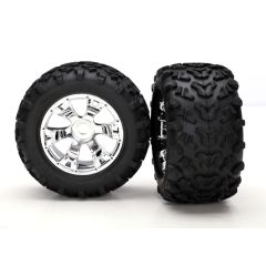 Tires & wheels, assembled, glued (geode chrome wheels, maxx tires (6.3 outer diameter), foam inserts) (2)