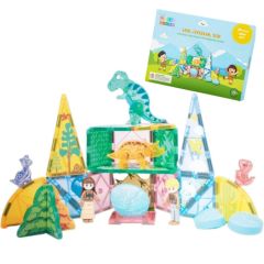 Gladi Magnetisch Speelgoed - 29-Delige Dino Set - Magnectic Tiles