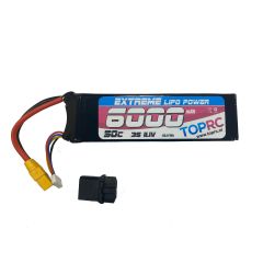 TRC Car Lipo 50c 11.1 volt 6000mah met XT90 stekker & Verloopstekker geschikt voor Traxxas