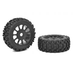 Team Corally - Scorpion XTB - Off-Road 1/8 Buggy Tires - Glued on Black Rims - 1 pair