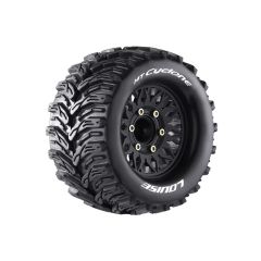 Louise 1/10 MT-CYCLONE Soft banden op Velgen Zwart - Hex 12-14-17mm