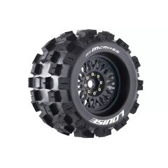 Louise MT-MCROSS Medium banden op zwarte velgen voor 1/8 MT - 0 offset - Removable Hex